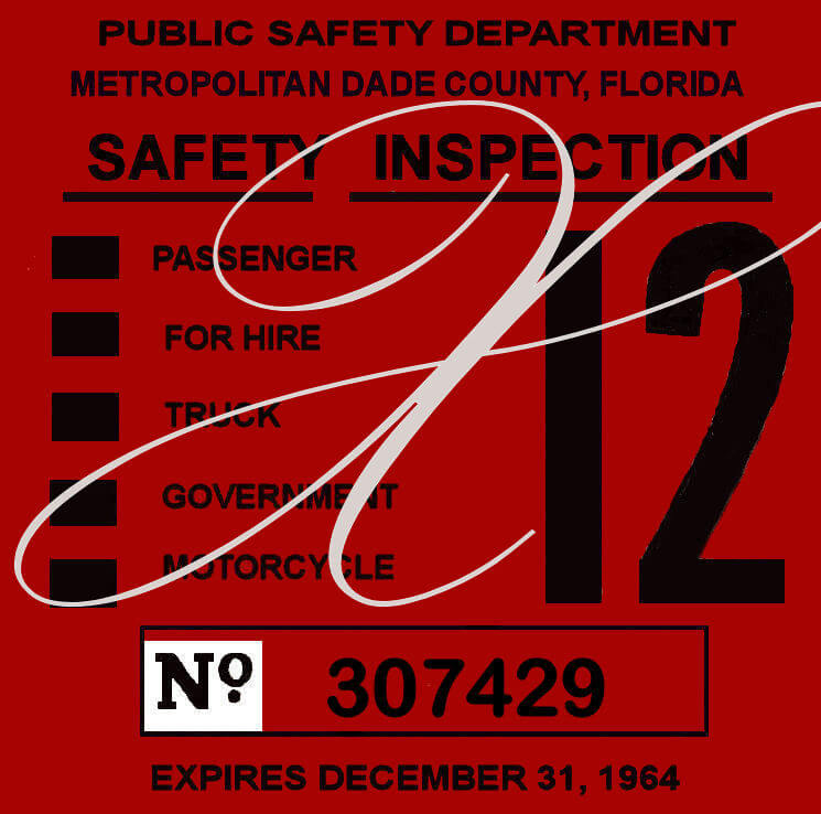 (image for) 1964 Florida Dade County inspection sticker